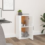 vidaXL Buffet Blanc brillant 40x33x70 cm Bois d'ingénierie