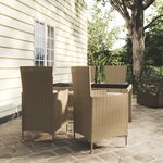 vidaXL Ensemble à manger d'extérieur 5 Pièces coussins Résine tressée