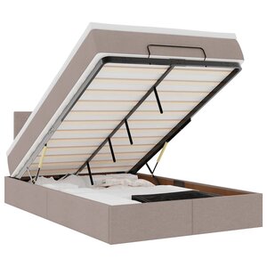 vidaXL Cadre de lit ottoman avec matelas taupe 120x200 cm tissu