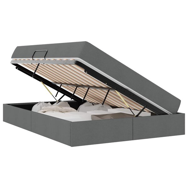 vidaXL Lit avec rangement et matelas Gris foncé 140 x 200 cm Polyester