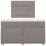 vidaXL Sommier à lattes de lit avec matelas Taupe 120x200 cm Tissu