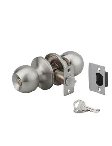 THIRARD - Serrure horizontale tubulaire en applique double entrée pour porte d'entrée  axe réglable  chromé mat  3 clés - THIRARD