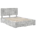 vidaXL Cadre de lit Gris béton 150 x 200 cm Bois d'ingénierie