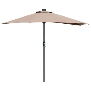vidaXL Parasol de jardin 294 x 150 x 223 cm Polyester et Acier Taupe