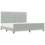 vidaXL Lit à ressorts avec tête de lit Gris clair 200 x 200 cm Velours