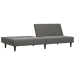 vidaXL Canapé-lit à 2 places avec repose-pied Gris Similicuir