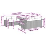 vidaXL Salon de jardin 11 Pièces avec coussins noir résine tressée