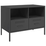 vidaXL Meuble TV noir 68x39x50 5 cm acier