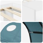 vidaXL Lit haut pour enfants avec rangement Blanc et bleu clair