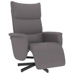 vidaXL Fauteuil inclinable avec repose-pieds gris similicuir