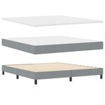 vidaXL Lit avec sommier et matelas & LED Gris clair 180x200 cm Tissu