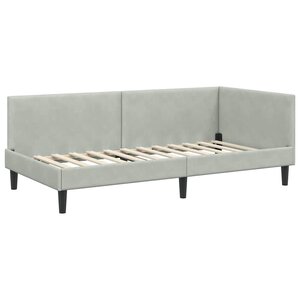 vidaXL Cadre de lit d'angle Autre Gris clair 90 x 200 cm