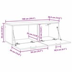 vidaXL Meuble mural Chêne noir 100 x 36.5 x 35 cm Bois d'ingénierie