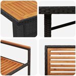 vidaXL Ensemble de salle à manger pour jardin 9 Pièces Noir  Marron