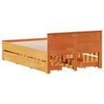 vidaXL Cadre de lit sans matelas avec tête de lit brun cire 120x190 cm