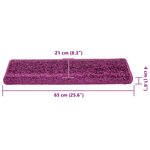 vidaXL Tapis d'escalier 30 pièces 65 x 21 x 4 cm Violet Bord rectangulaire