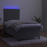 vidaXL Sommier à lattes de lit matelas LED Gris clair 90x200cm Velours