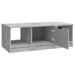 vidaXL Table basse gris béton 102x50x36 cm bois d'ingénierie