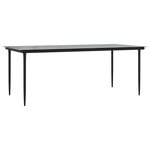 vidaXL Ensemble à manger de jardin 9Pièces noir poly rotin verre