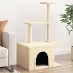 vidaXL Arbre à chat avec griffoirs en sisal crème 110 cm