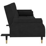 vidaXL Canapé-lit avec coussins noir velours
