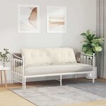 vidaXL Coussin de Dos Crème 160 x 50 cm Tissu en velours côtelé