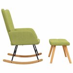 vidaXL Chaise à bascule avec tabouret Vert Tissu