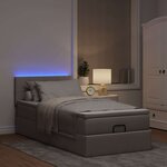 vidaXL Lit ottoman avec matelas taupe 100x200 cm tissu