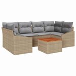 vidaXL Ensemble de canapé de jardin 7 Pièces Beige et Gris clair