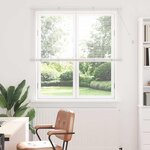 vidaXL Store de Fenêtre avec des rideaux Manuel Blanc Aluminium