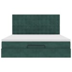 vidaXL Cadre de lit ottoman avec matelas vert foncé 160x200 cm velours