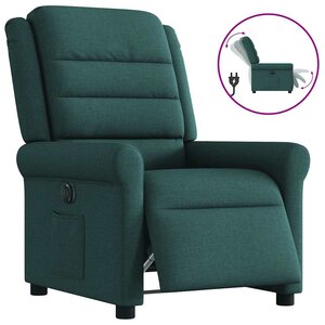 vidaXL Fauteuil inclinable électrique Vert foncé Tissu