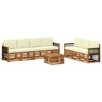 vidaXL Ensembles de canapés avec coussin 8 Pièces Bois d'Acacia Massif