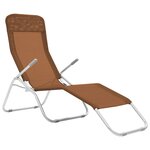 vidaXL Chaises longues pliables 2 Pièces Textilène Taupe