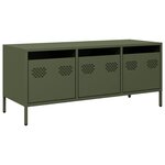 vidaXL Meuble TV vert olive 101 5x39x43 5 cm acier laminé à froid