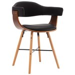 vidaXL Chaises à manger lot de 4 noir similicuir et bois courbé