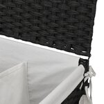 vidaXL Panier à linge avec roulettes noir 60x35x60 5 cm résine tressée