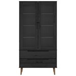 vidaXL Vitrine en Verre Noir 90 x 35 x 175 cm