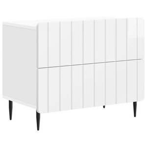 vidaXL Cabinet de chevet Blanc brillant 62 x 34 5 x 49 5 cm