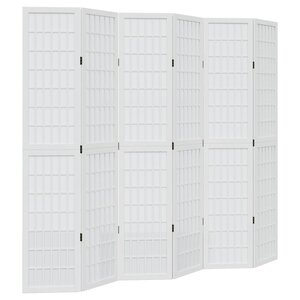 vidaXL Cloison de séparation 6 panneaux blanc bois de paulownia massif