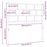 vidaXL Tête de lit de remplacement métal noir 107 cm