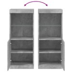 vidaXL Buffet avec lumières LED gris béton 41x37x100 cm