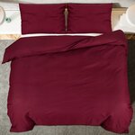 vidaXL Ensemble de housse de couette Bordeaux 225x220 cm Microfibre