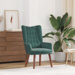 Fauteuil relaxant vidaXL en velours vert foncé