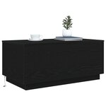 vidaXL Table basse avec lumières LED chêne noir 90x50x40 cm