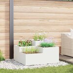 vidaXL Cache-pot de jardin Blanc 80 x 80 x 48 cm Acier