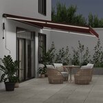 vidaXL Auvent rétractable automatique avec LED bordeaux 500x350 cm