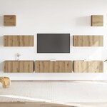 vidaXL Ensemble de meuble TV mural 7 Pièces chêne artisanal