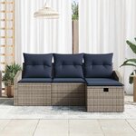 vidaXL Ensemble de Canapés avec coussin 3 Pièces polyrotin
