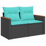 vidaXL Salon de jardin avec coussins 8 Pièces gris résine tressée acacia